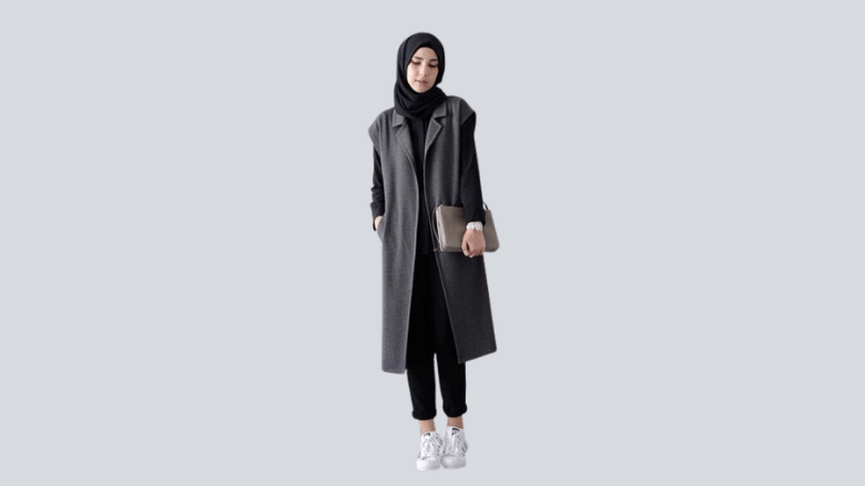 kardigan dan celana panjang